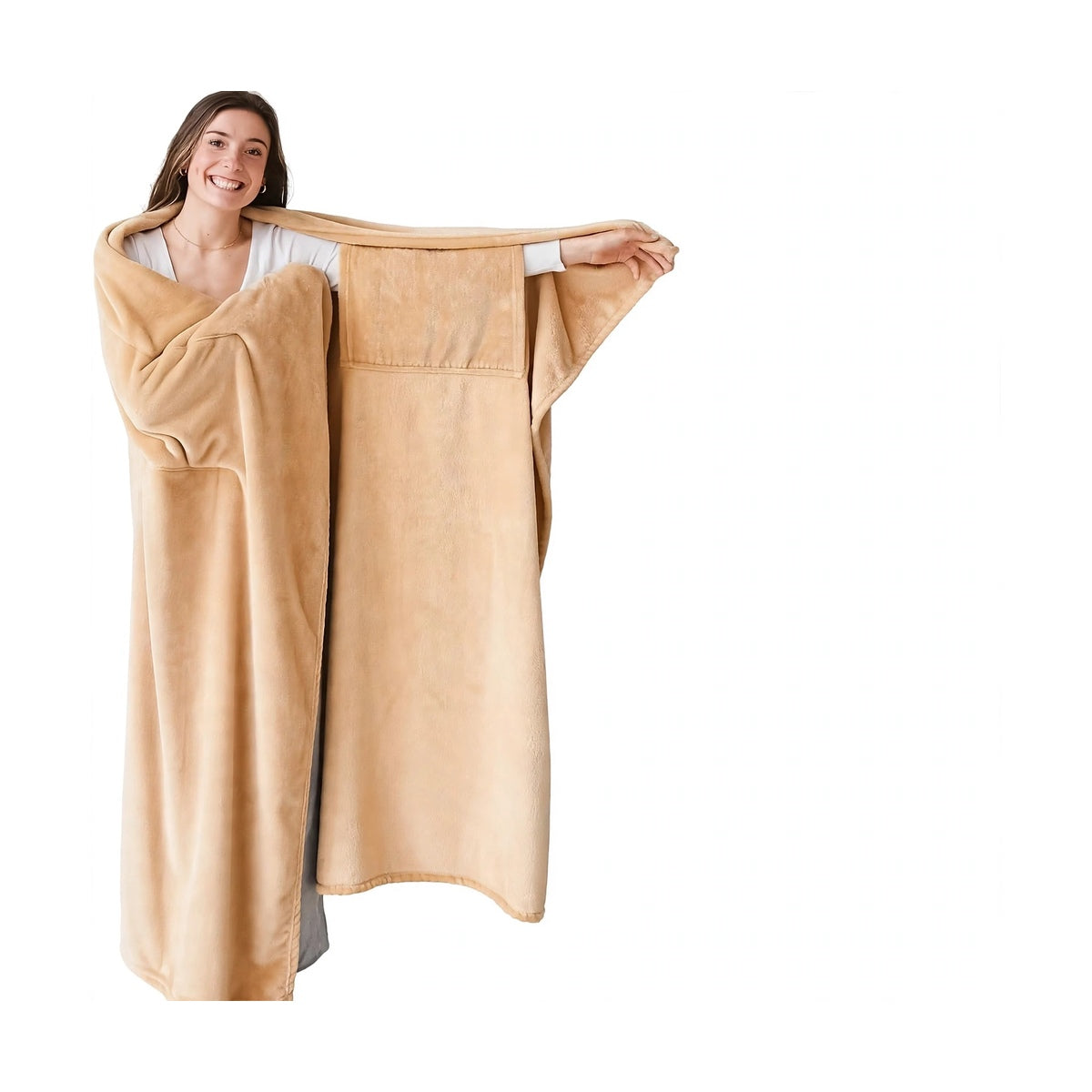 Wearable Blanket with Sleeves - Oversized Plus Size Fleece - One Size