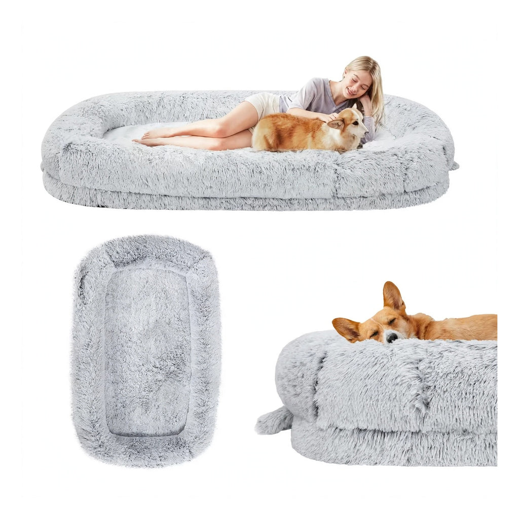 Human Dog Bed 76x46x10 - Comfy Human Size Dog Bed - High Density Memory Foam - Machine Washable Cover - Non-Slip Bottom