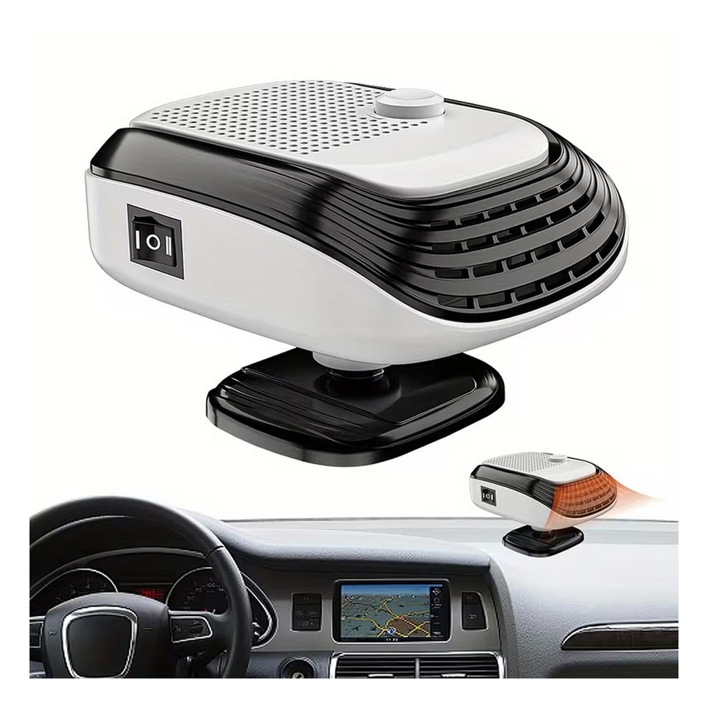 150W Portable Car Heater 12V - Rapid Heating Defroster - 360 Degree Rotatable Windshield Defogger