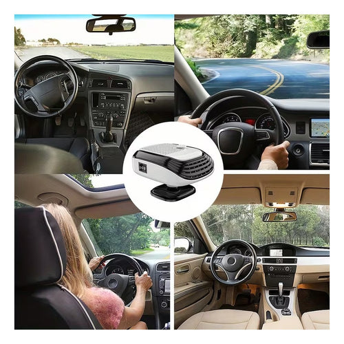 150W Portable Car Heater 12V - Rapid Heating Defroster - 360 Degree Rotatable Windshield Defogger