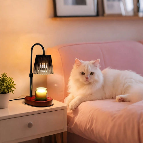 Aoibox Candle Warmer Lamp with Timer - Dimmable Electric Wickless Candle Warmer Light, Height Adjustable