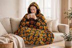 Plus-Size Oversized Hooded Blanket - Ultra Soft Reversible Sherpa Hoodie with Pocket - One Size