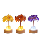 Joy and Abundance Light-Up Crystal Tree Lamp - Citrine Money Tree with LED Lights