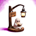 Halloween Ghost Lamp - Cute BOO Ghost Reading Book Table Lamp with Lantern