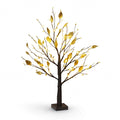 Lighted Tree Lamp - Golden Leaf Table Lamp with Warm LED Lights, USB/Battery Powered