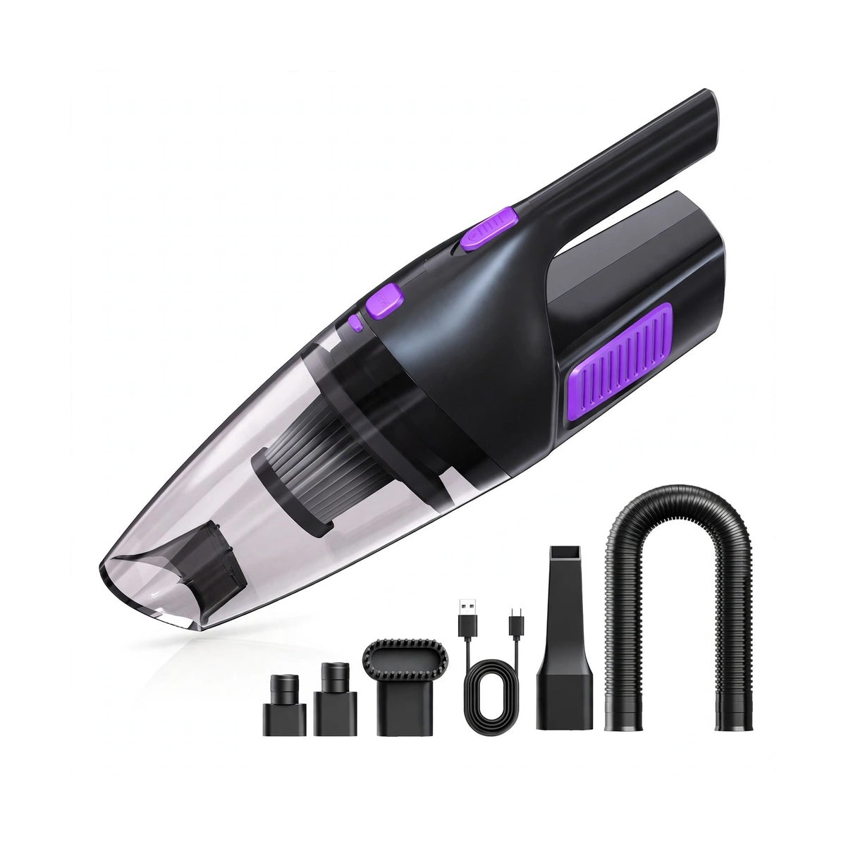 Wireless Handheld Car Vacuum Cleaner - Powerful Suction Mini Dust Collector - USB Charging Portable Vacuum for Car, RV, Home, Office & Kitchen