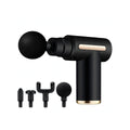 Mini Massage Gun - Deep Tissue Massager - 6 Speed Levels - 4 Heads - Portable