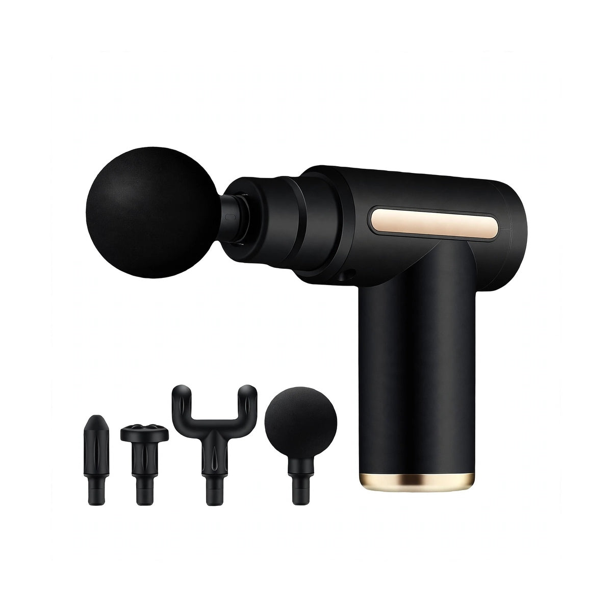 Mini Massage Gun - Deep Tissue Massager - 6 Speed Levels - 4 Heads - Portable