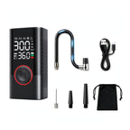 Cordless Tire Inflator Air Compressor 200PSI - LCD Gauge - Bike Car Motorcycle Ball