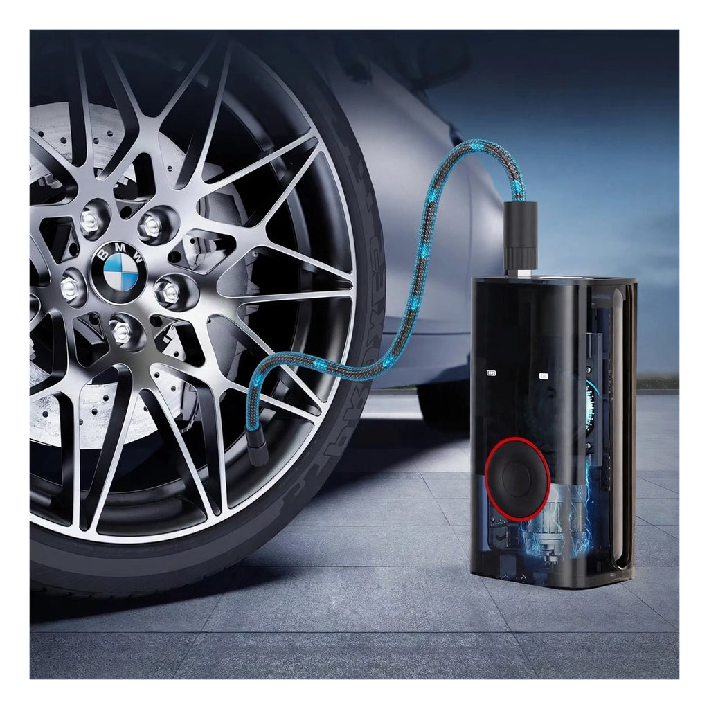 Cordless Tire Inflator Air Compressor 200PSI - LCD Gauge - Bike Car Motorcycle Ball