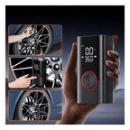 Cordless Tire Inflator Air Compressor 200PSI - LCD Gauge - Bike Car Motorcycle Ball