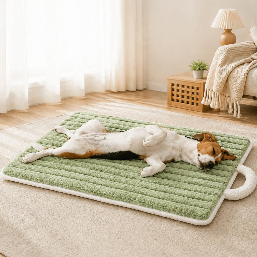 Machine Washable Dog Bed Mat - Plush Quilted - Portable