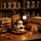 Halloween Ghost Lamp - Cute BOO Ghost Reading Book Table Lamp with Lantern