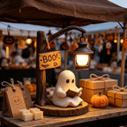 Halloween Ghost Lamp - Cute BOO Ghost Reading Book Table Lamp with Lantern
