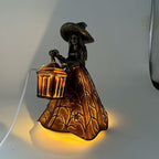 Halloween Witch Table Lamp Spooky Desk Decor Light
