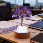 Joy and Abundance Light-Up Crystal Tree Lamp - Citrine Money Tree with LED Lights