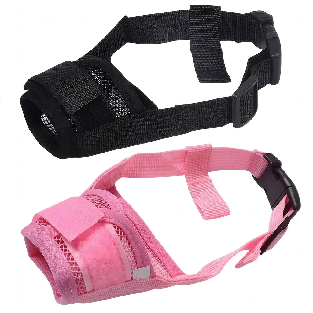 Mesh Dog Muzzle 2pcs - Breathable - Adjustable - Anti Chew