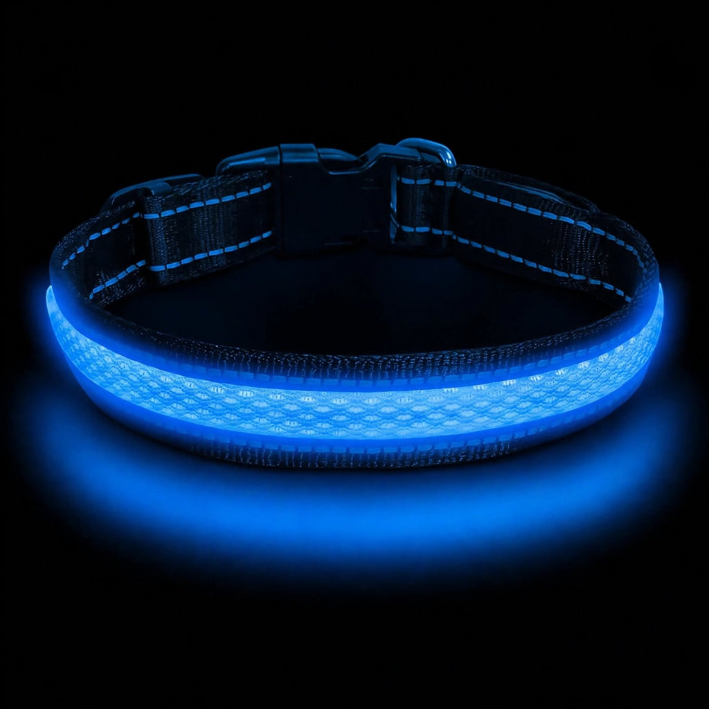 LED Dog Collar - Light Up - USB Rechargeable - Adjustable