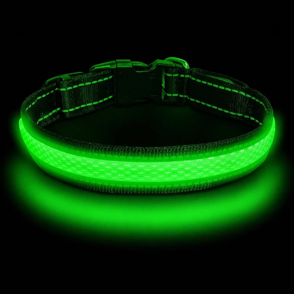 LED Dog Collar - Light Up - USB Rechargeable - Adjustable