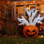 6FT Halloween Inflatable - 3 Ghosts in Pumpkin - LEDs - Yard Decor