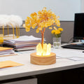 Joy and Abundance Light-Up Crystal Tree Lamp - Citrine Money Tree with LED Lights