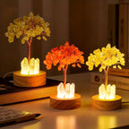 Joy and Abundance Light-Up Crystal Tree Lamp - Citrine Money Tree with LED Lights
