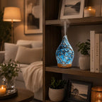 Glass Essential Oil Diffuser - 150ml Ultrasonic Cool Mist Humidifier with 7 Color Lights, Timer