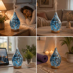 Glass Essential Oil Diffuser - 150ml Ultrasonic Cool Mist Humidifier with 7 Color Lights, Timer