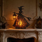 Halloween Witch Table Lamp Spooky Desk Decor Light
