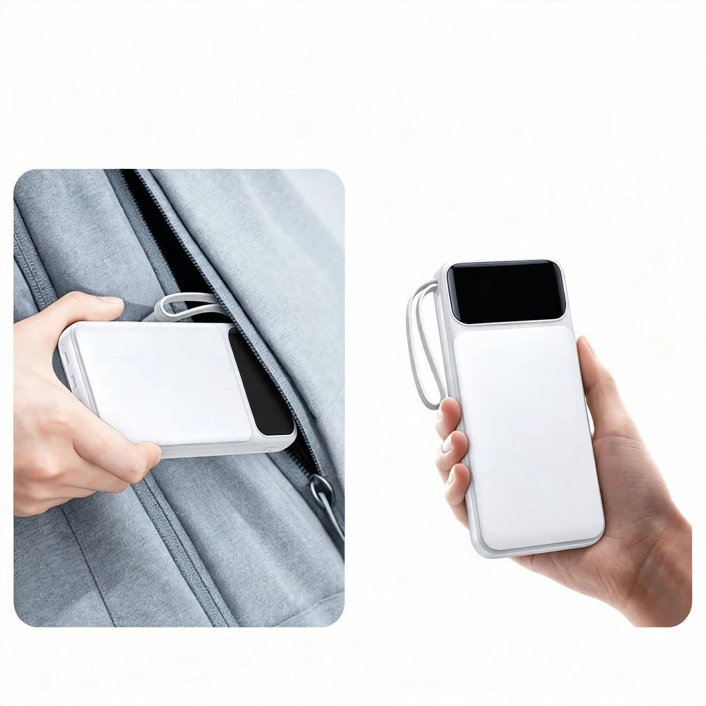 20000mAh Power Bank 20W Fast Charging - Built-in 4 Cables - USB-C