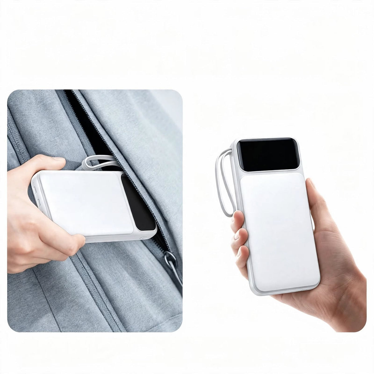 20000mAh Power Bank 20W Fast Charging - Built-in 4 Cables - USB-C