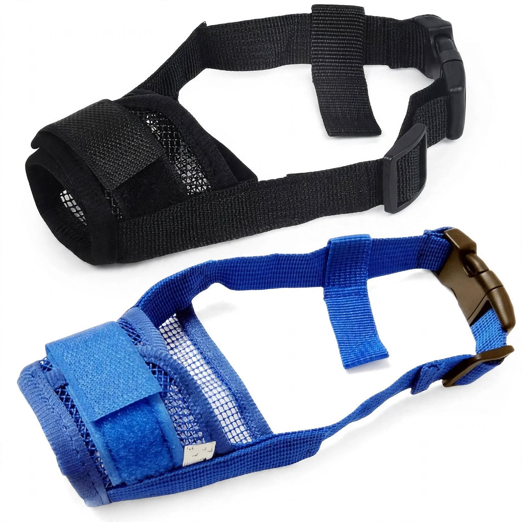 Mesh Dog Muzzle 2pcs - Breathable - Adjustable - Anti Chew