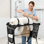 Pet Grooming Hammock With Stand - Foldable Mesh -  For Cats & Small Dogs