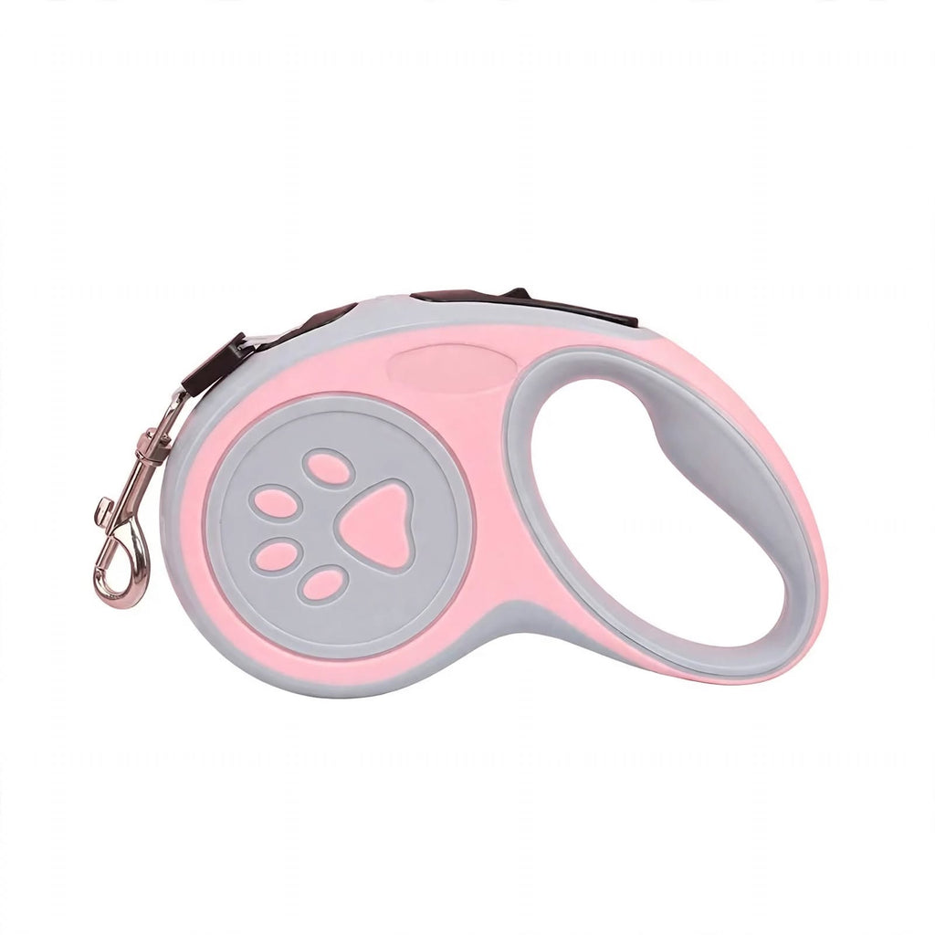 Retractable Dog Leash 3m - Paw Print Design - Automatic - For Small Dogs