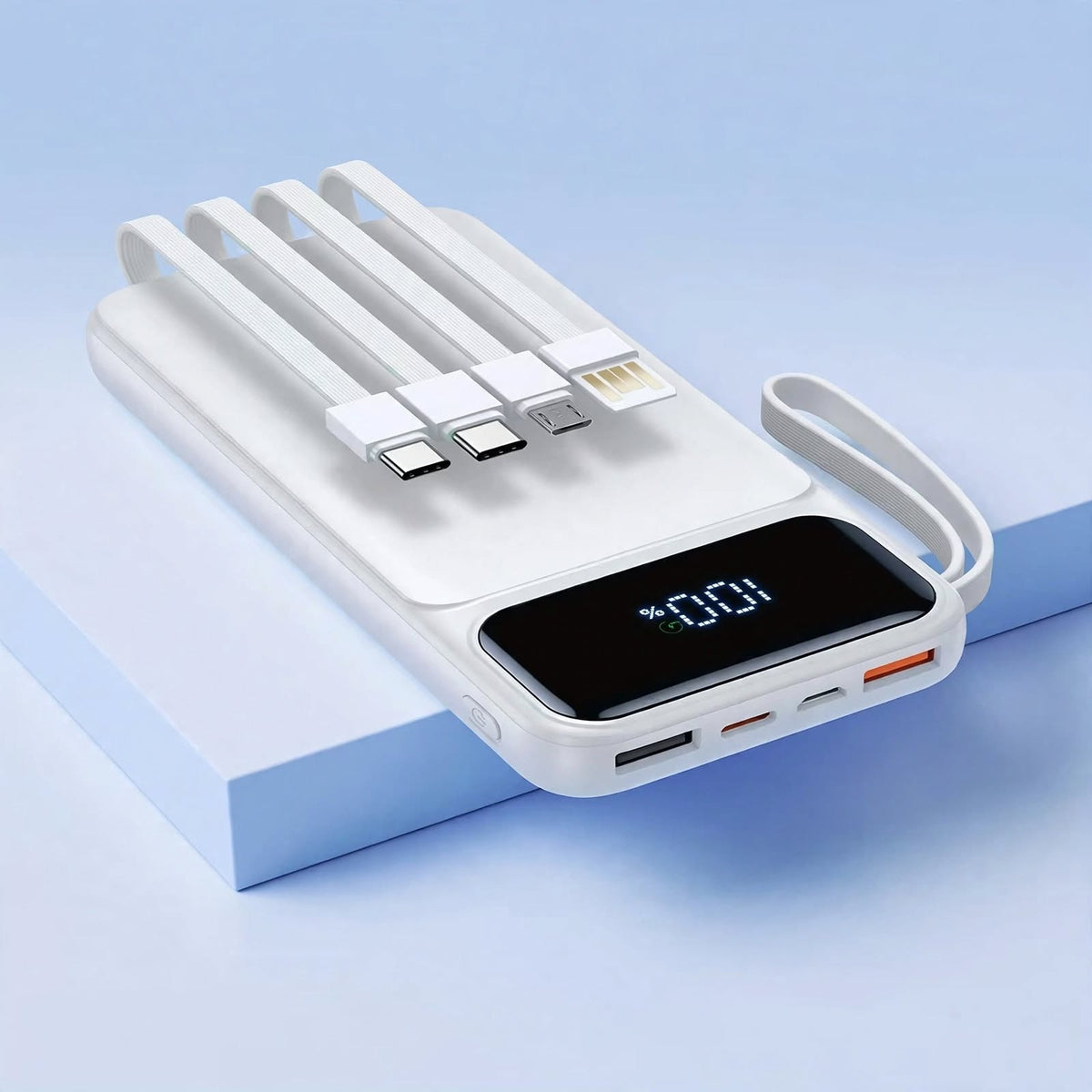 20000mAh Power Bank 20W Fast Charging - Built-in 4 Cables - USB-C