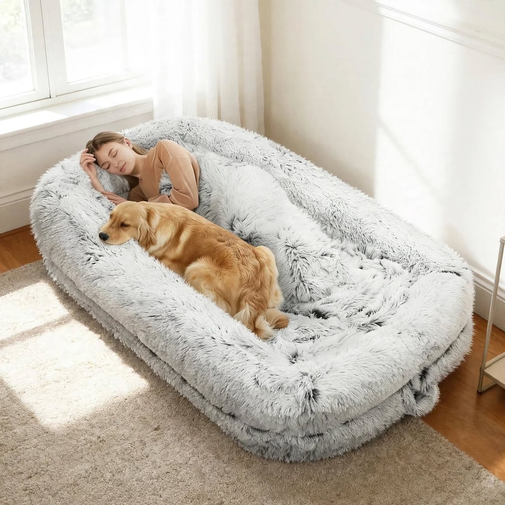 Human Dog Bed 76x46x10 - Comfy Human Size Dog Bed - High Density Memory Foam - Machine Washable Cover - Non-Slip Bottom