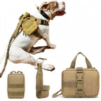 3Pcs Tactical Dog Harness Pouch Set - Molle Pouches + Bottle Holder