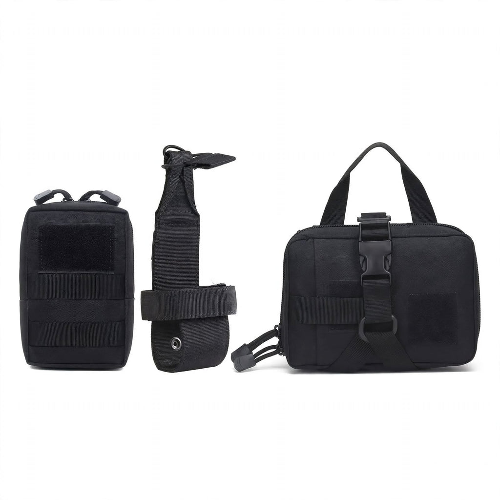 3Pcs Tactical Dog Harness Pouch Set - Molle Pouches + Bottle Holder
