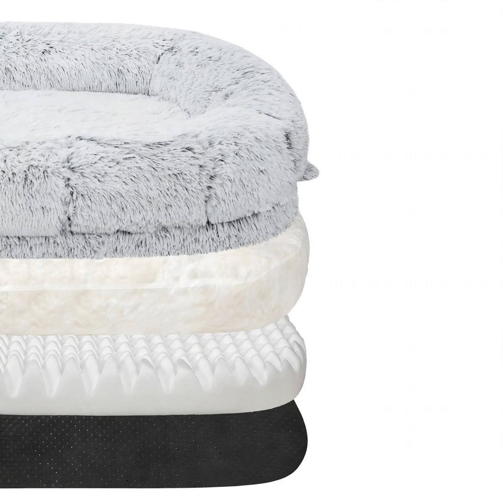 Human Dog Bed 76x46x10 - Comfy Human Size Dog Bed - High Density Memory Foam - Machine Washable Cover - Non-Slip Bottom