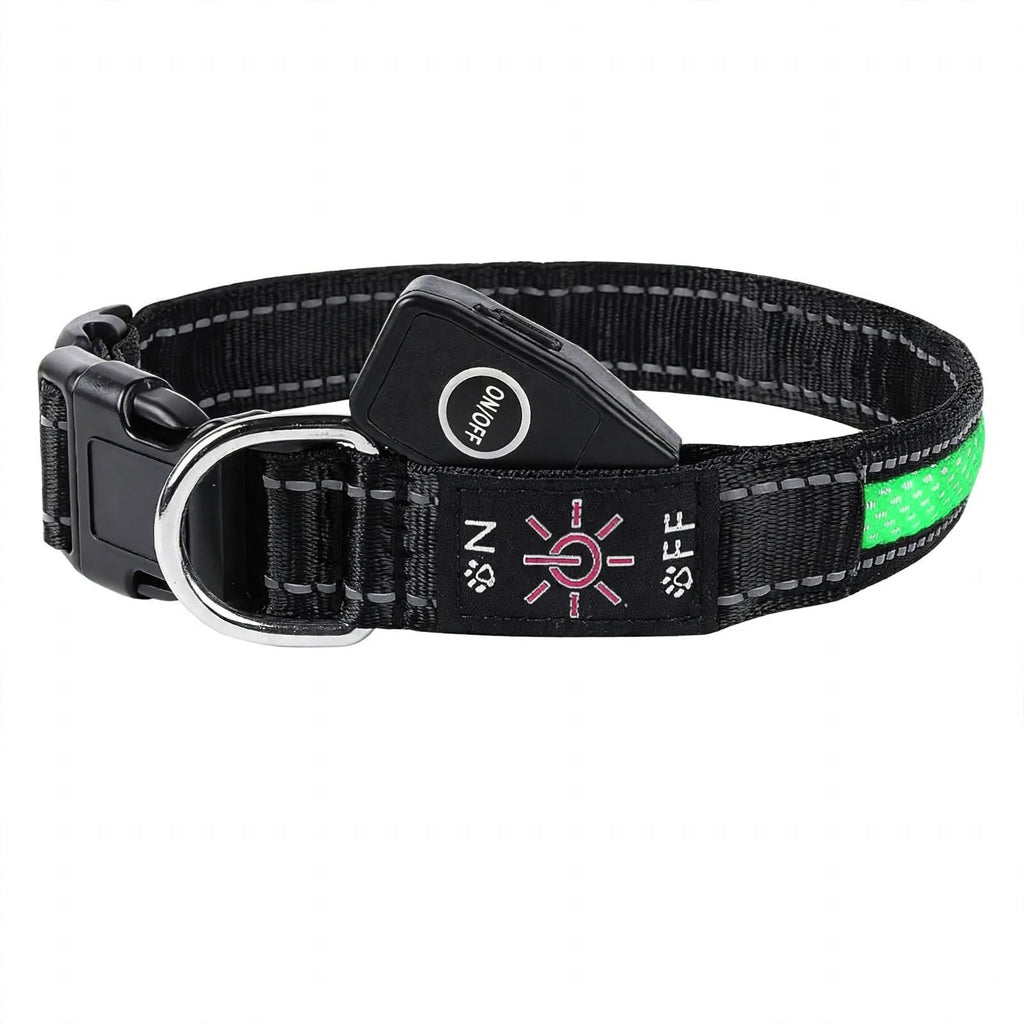 LED Dog Collar - Light Up - USB Rechargeable - Adjustable