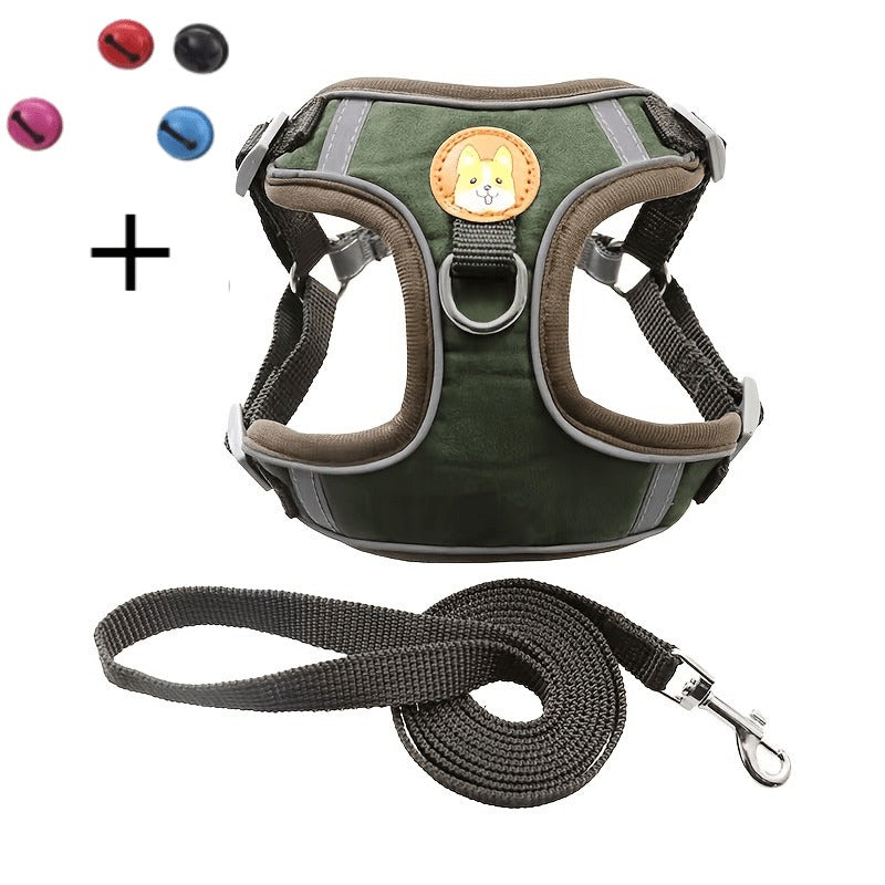 Reflective Dog Harness and Leash Set - Adjustable Breathable Vest