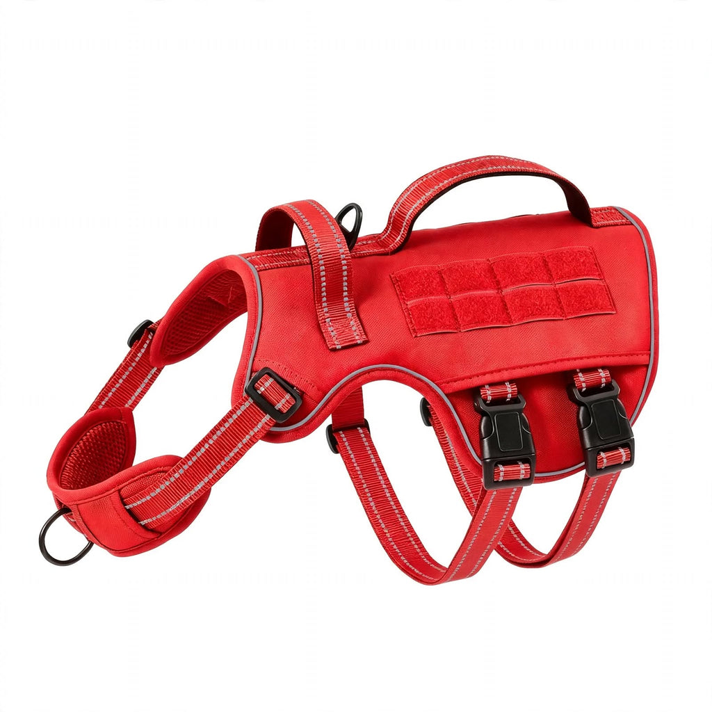 Tactical Dog Harness - No Pull Adjustable Reflective Vest - Large Dogs