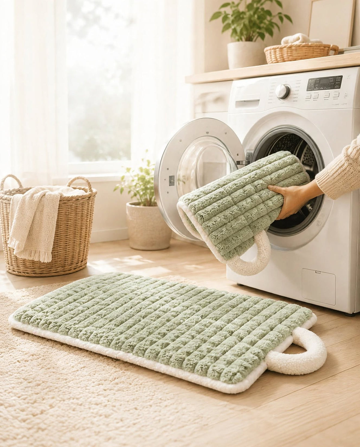 Machine Washable Dog Bed Mat - Plush Quilted - Portable