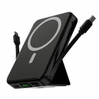 10000mAh Magnetic Power Bank - 22.5W PD Super Fast Charging - 15W Wireless - Built-in 2 Cables - Stand - Digital Display - Travel