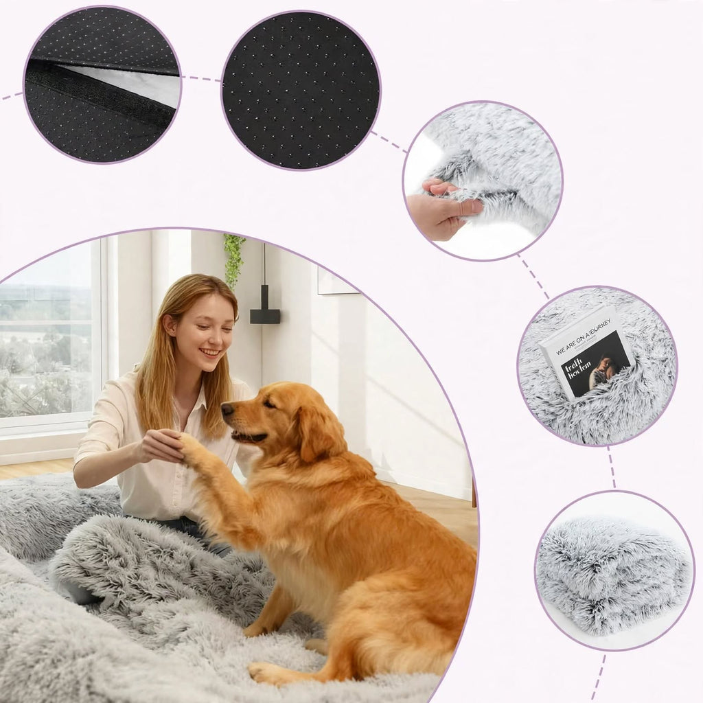 Human Dog Bed 76x46x10 - Comfy Human Size Dog Bed - High Density Memory Foam - Machine Washable Cover - Non-Slip Bottom