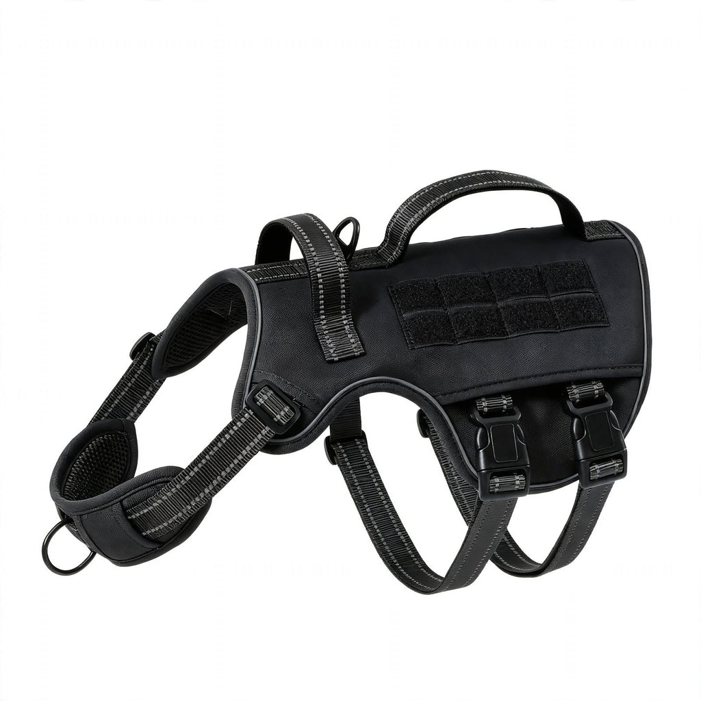 Tactical Dog Harness - No Pull Adjustable Reflective Vest - Large Dogs