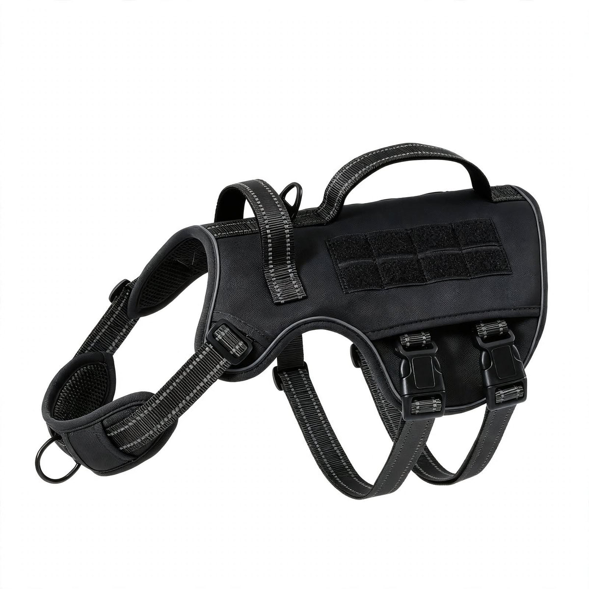 Tactical Dog Harness - No Pull Adjustable Reflective Vest - Large Dogs