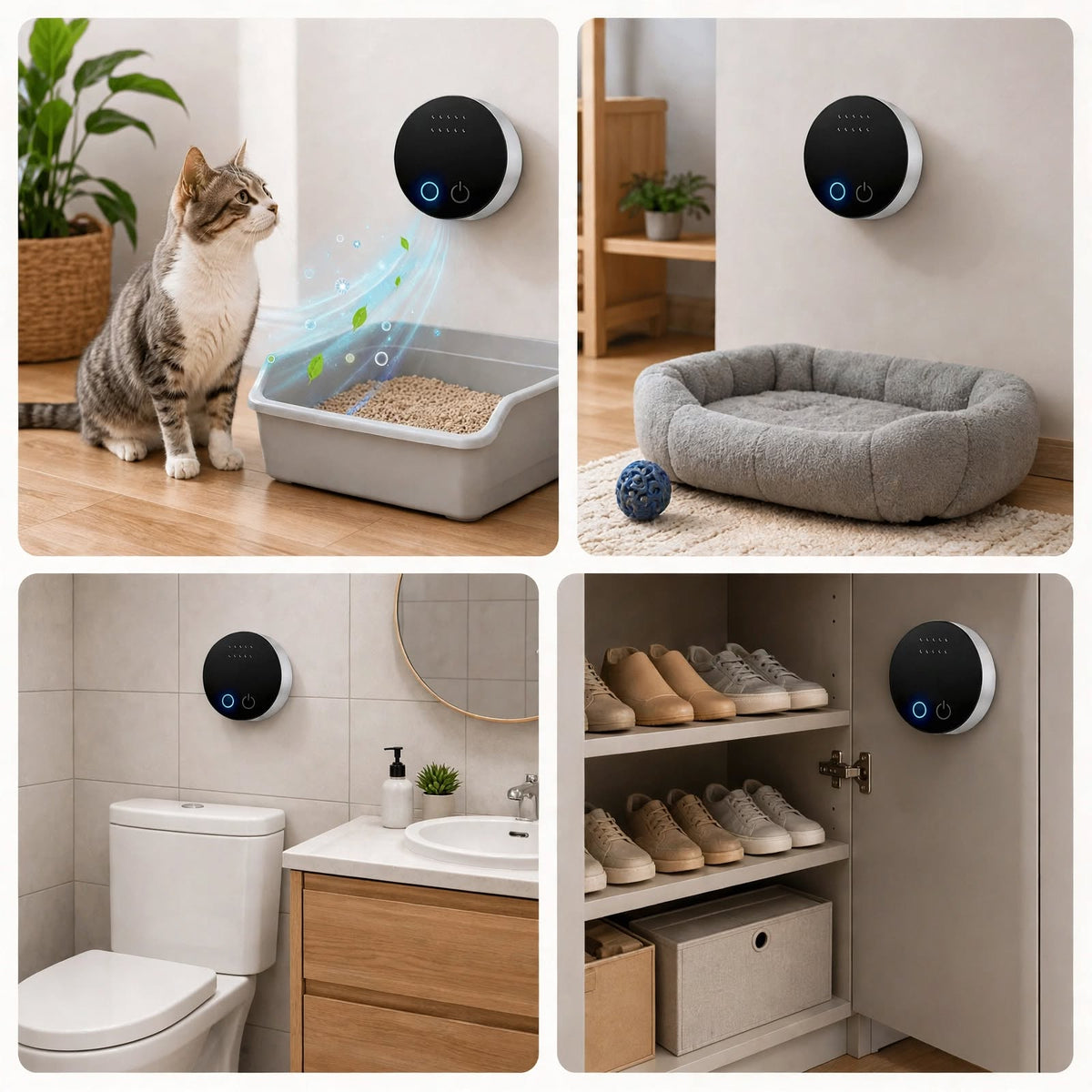 Pet Odor Eliminator Device - For Litter Box, Bathroom, Trash Can
