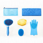 6pcs Pet Grooming Kit - Brush, Towel, Gloves - Dog & Cat