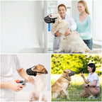 Soft Silicone Dog Muzzle - Adjustable Basket - Breathable - Black